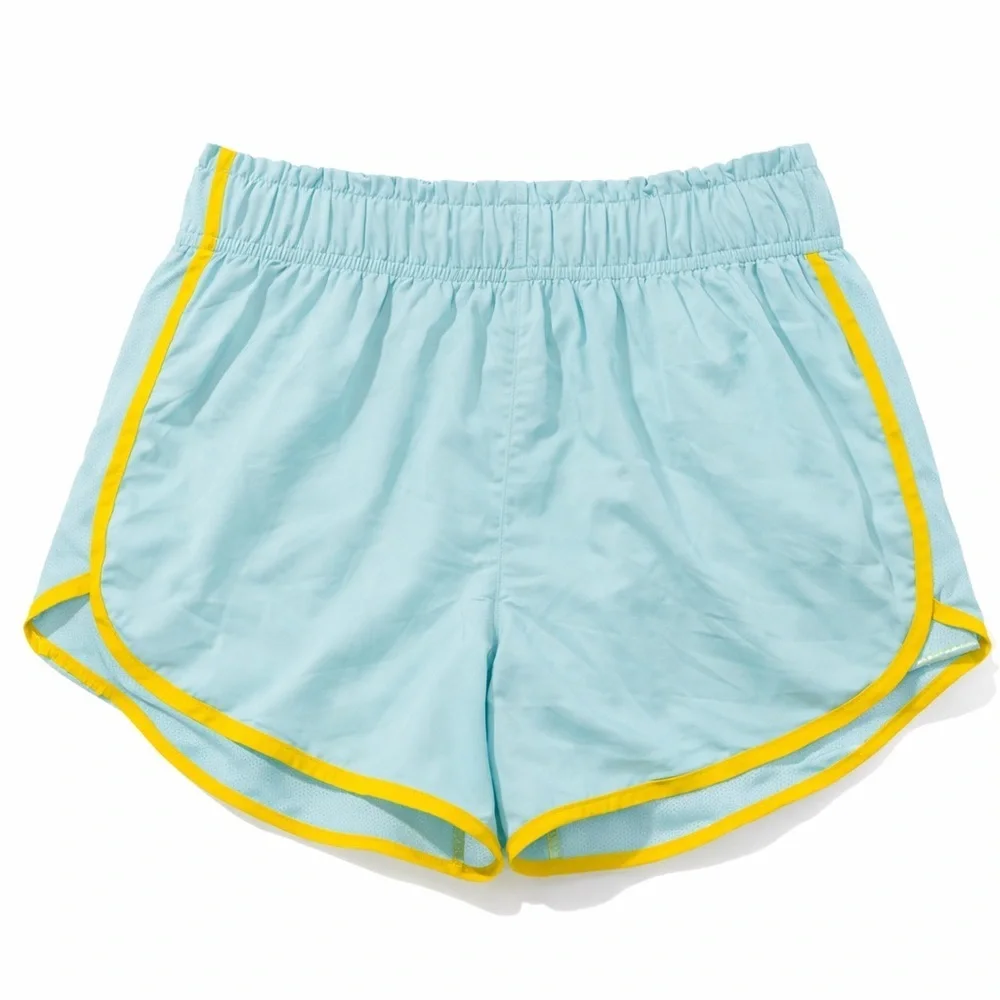Nike Dri-FIT Running Shorts XL 3” Inseam Blue Yellow Trim Athletic